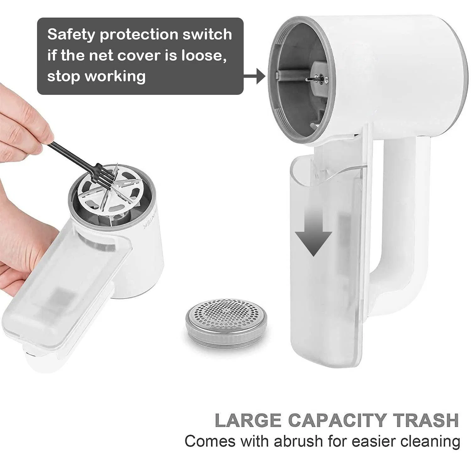 LED Display Big Trash Box 3-Speeds Rechargeable Fabric Shaver Electric Lint Remover