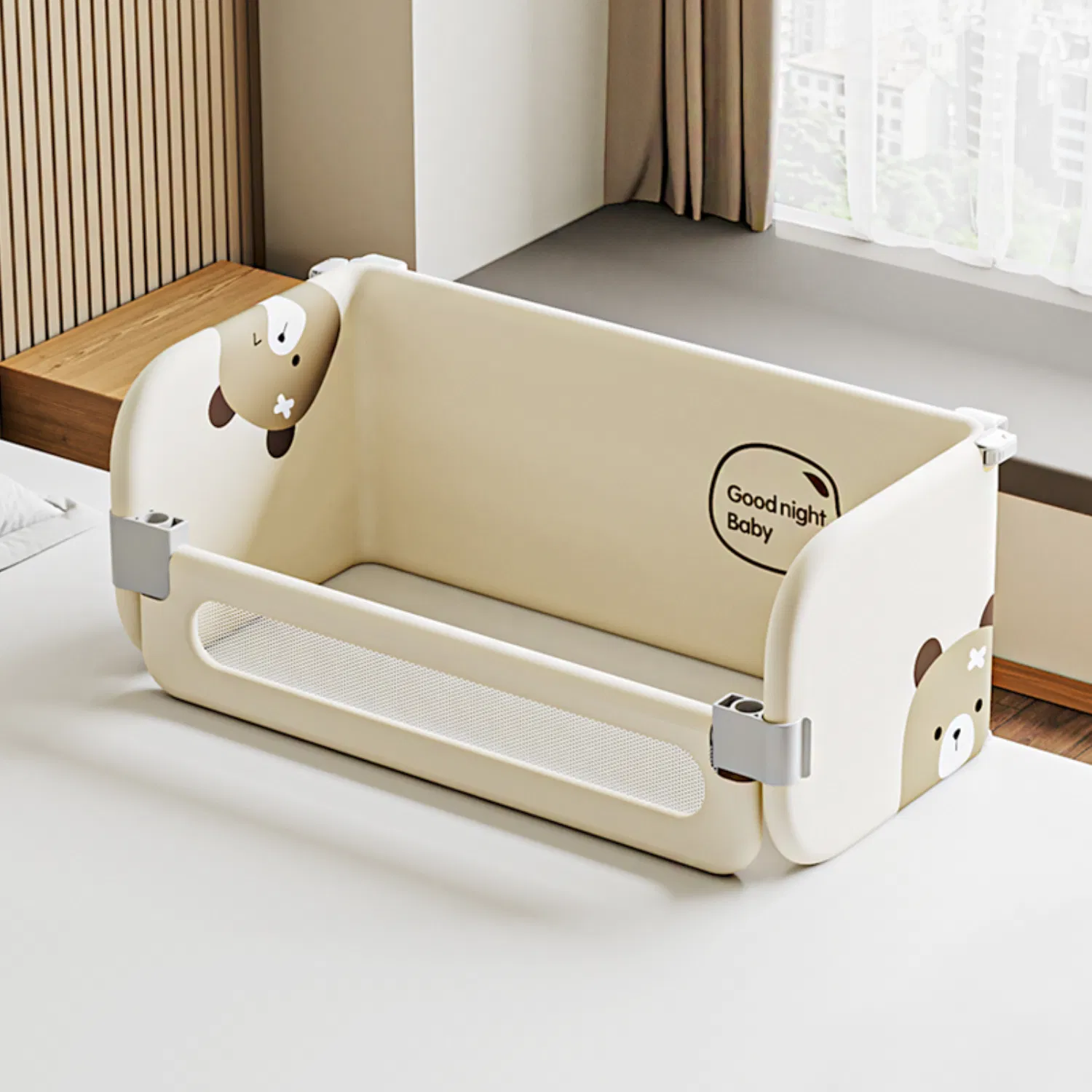 Travel-Friendly Baby Co-Sleeper Bassinet with Anti-Slip Biting Base