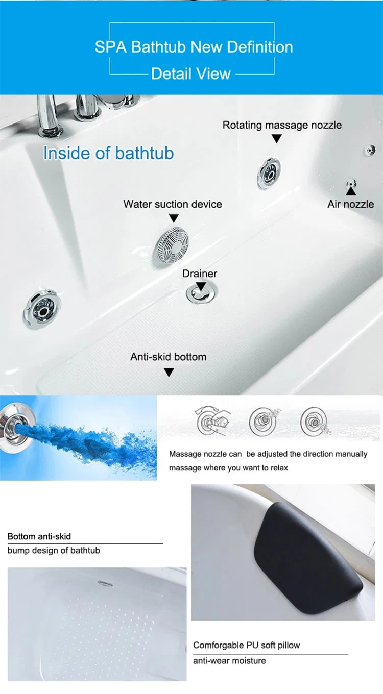 Акриловая массажная ванна с гидромассажем SPA