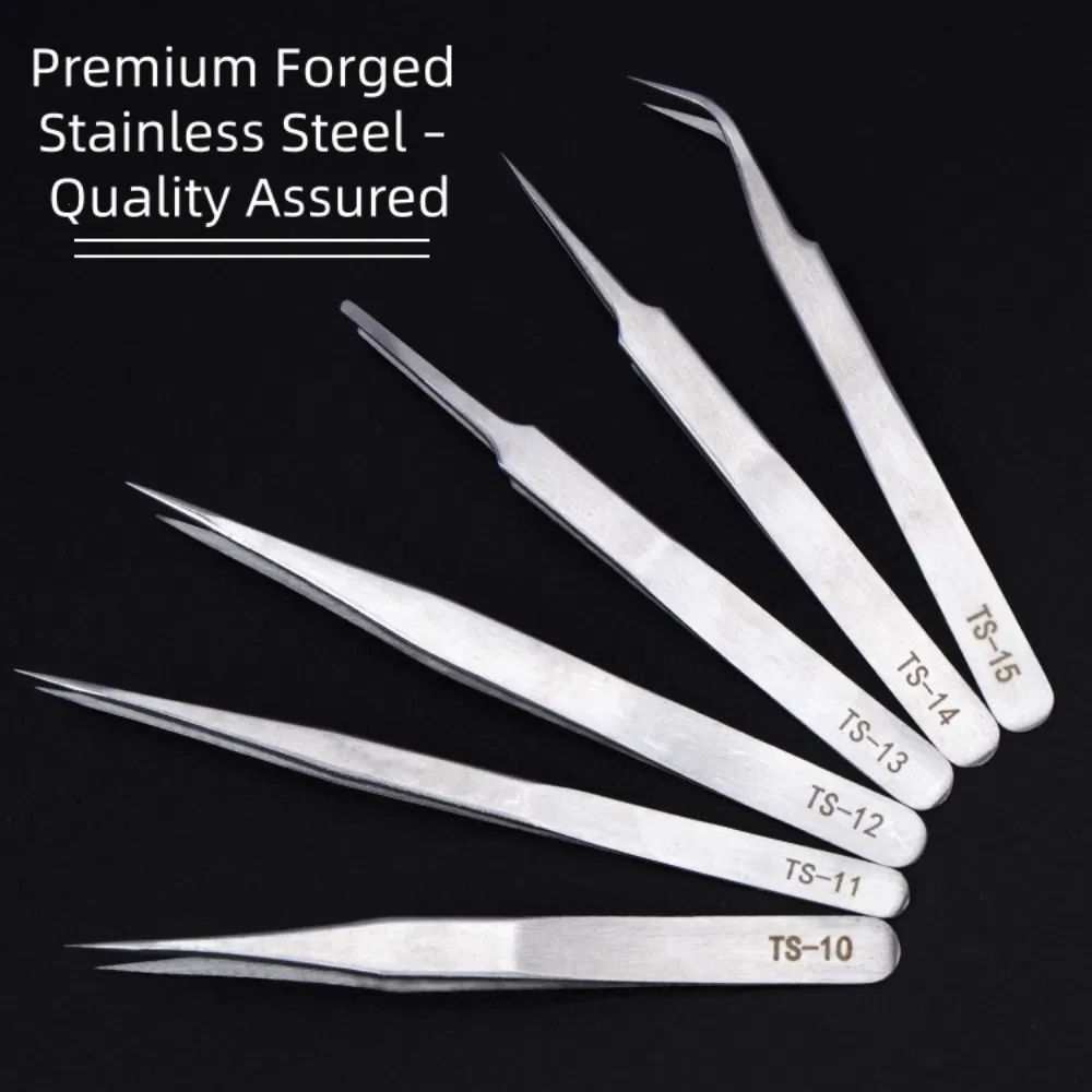Precision Stainless Steel Pointed Eyebrow Shaping Hair Removal ESD Anti Static Tweezers
