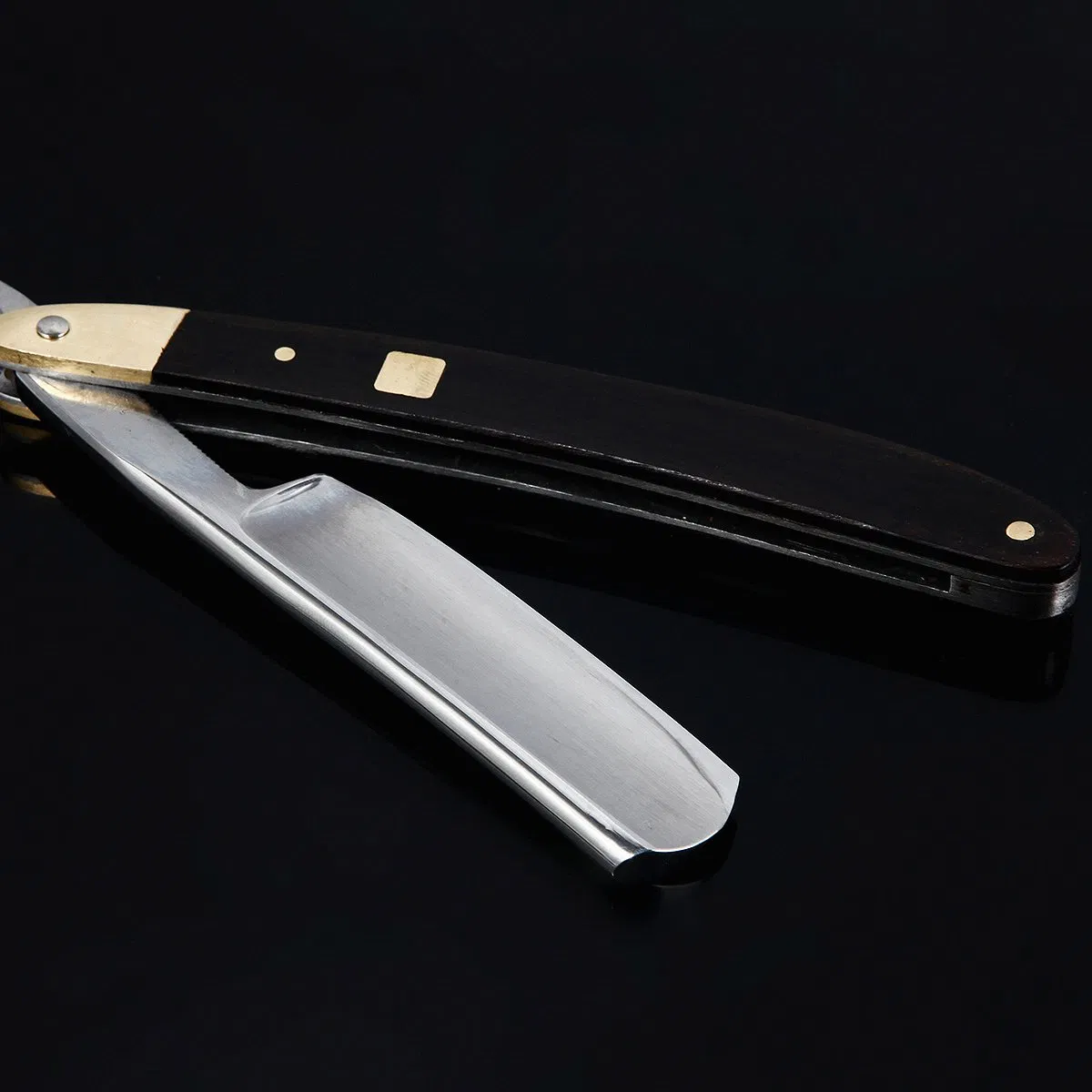 Classic Safety Straight Barber Razor Shaver Knife with Wood Copper Handle