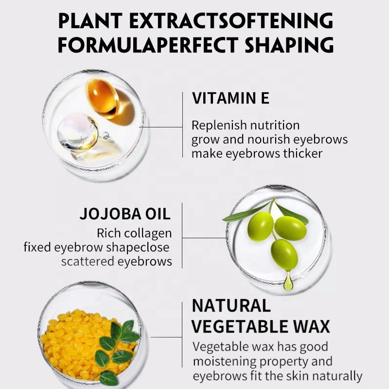 Natural Long Lasting Vegan Clear Eye Brow Freeze Styling Wax Kit Lifting Setting Eyebrow Gel with Brush Private Label Brow Soap