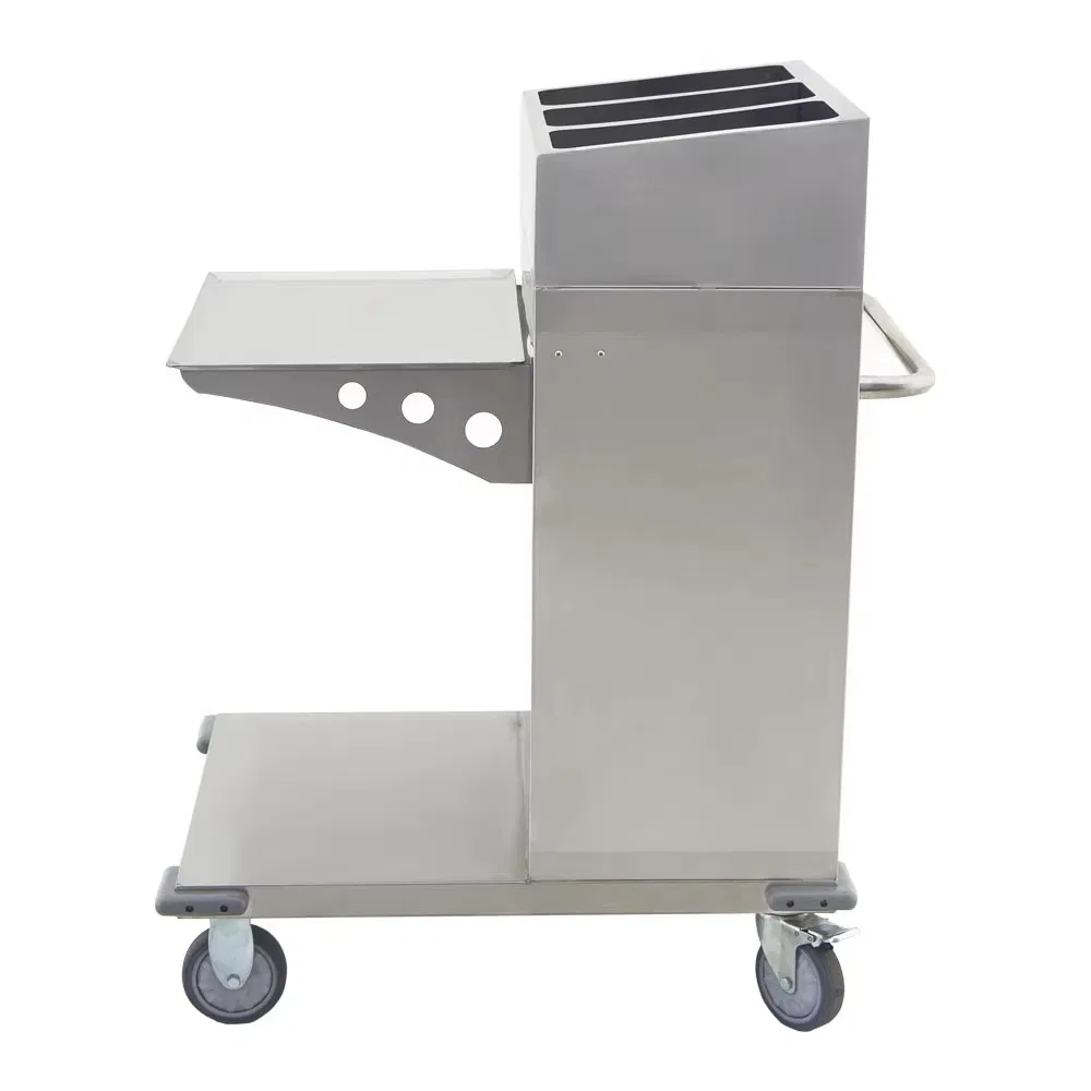 Heavy-Duty Stainless Steel Plate & Gn Pan Cart Commercial Polished Finish Plate Cart Stacking Delivery Cart for Hotel Restaurant Kitchen