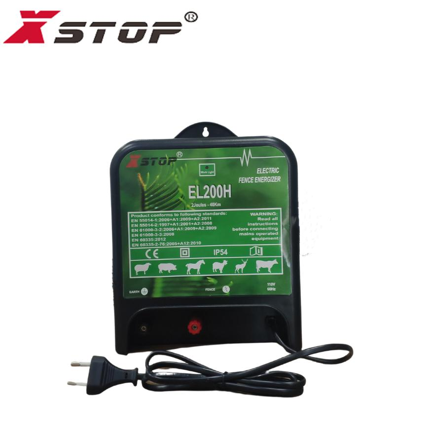 110V AC Mains Waterproof Electric Fence Energizer Output 2 Joules 40km for Animals