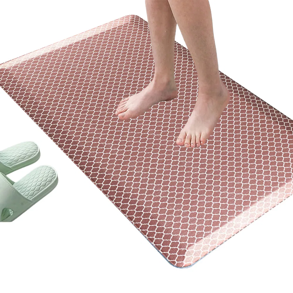 Factory Custom-Made PU Polyurethane Printing Fabric Ergonomic Comfort Rug Anti Fatigue Kitchen Standing Mat