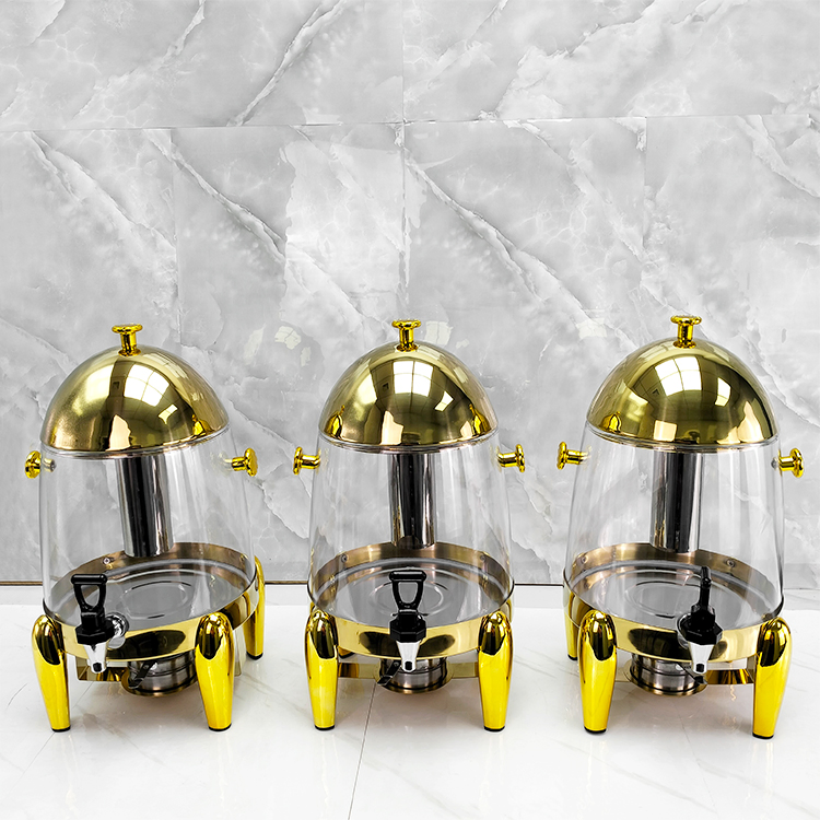Commercial Large Capacity Hotel Banquet 12L Juice Dispenser Gold Design Food Restaurant