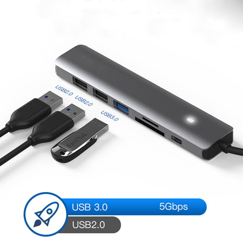 USB-C хаб 7 в 1 с PD 100W и 4K