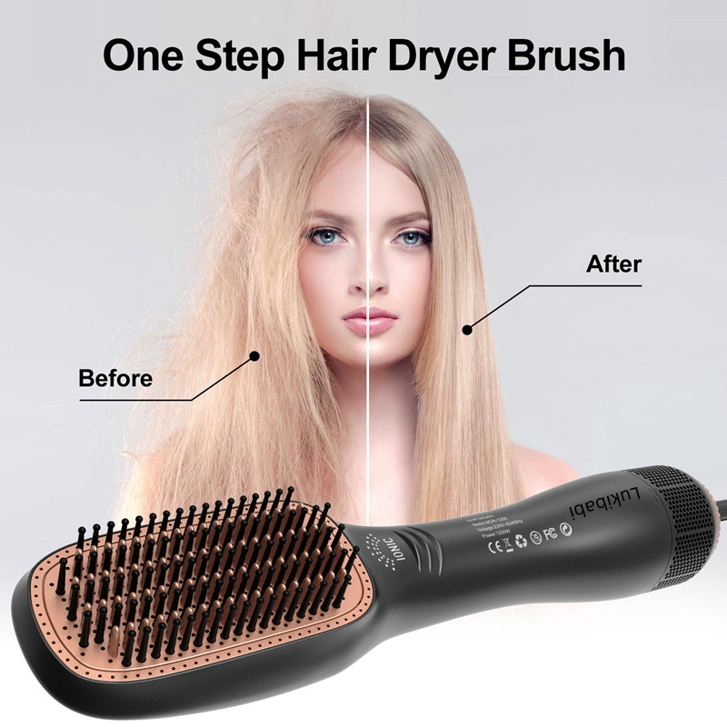 Ionic Hair Straightener Hot Air Dryer Comb Brush 3 in 1