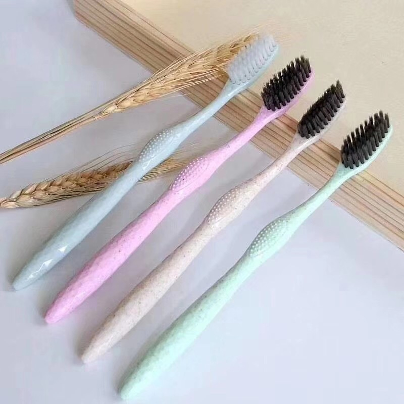 Biodegradable Wheat Straw Starch Toothbrush for Hotel Amenities