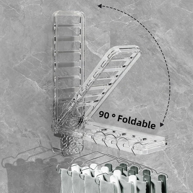 Sanipro Suction Cup Punch-Free Folding Laundry Hanger Living Room Applicable Detachable Foldable Clothes Drying Rack for Travel