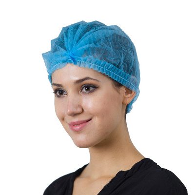 High Quality Disposable Non-Woven Spp Pleated Clip Mop Cap
