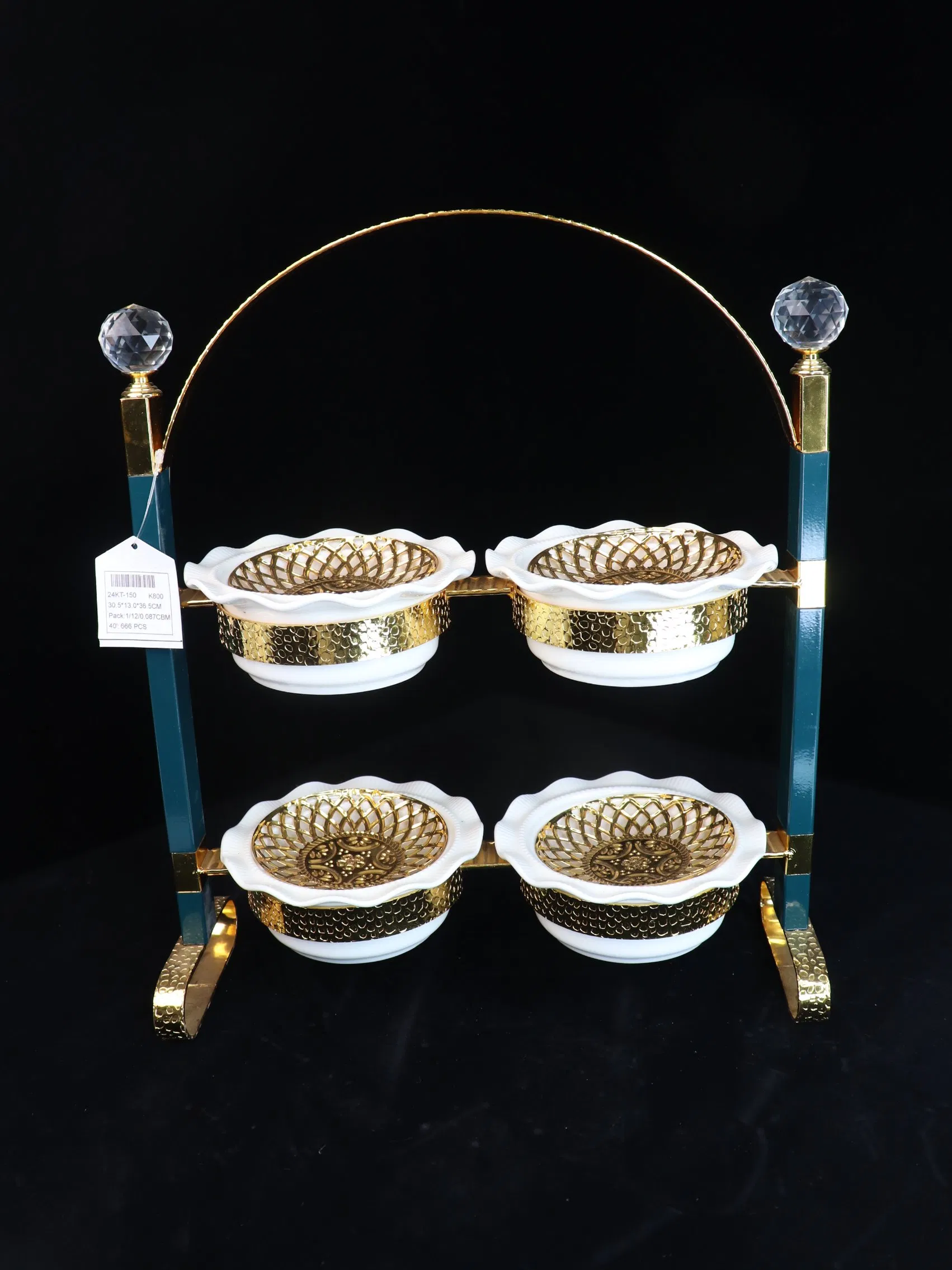 New High-End Gold-Plated Ceramic Fruit Tray