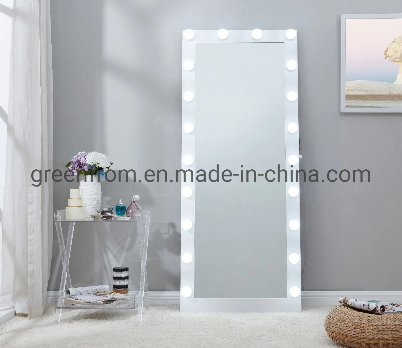 Full Length and Full Body Mirror with Lights Floor Standing Mirror