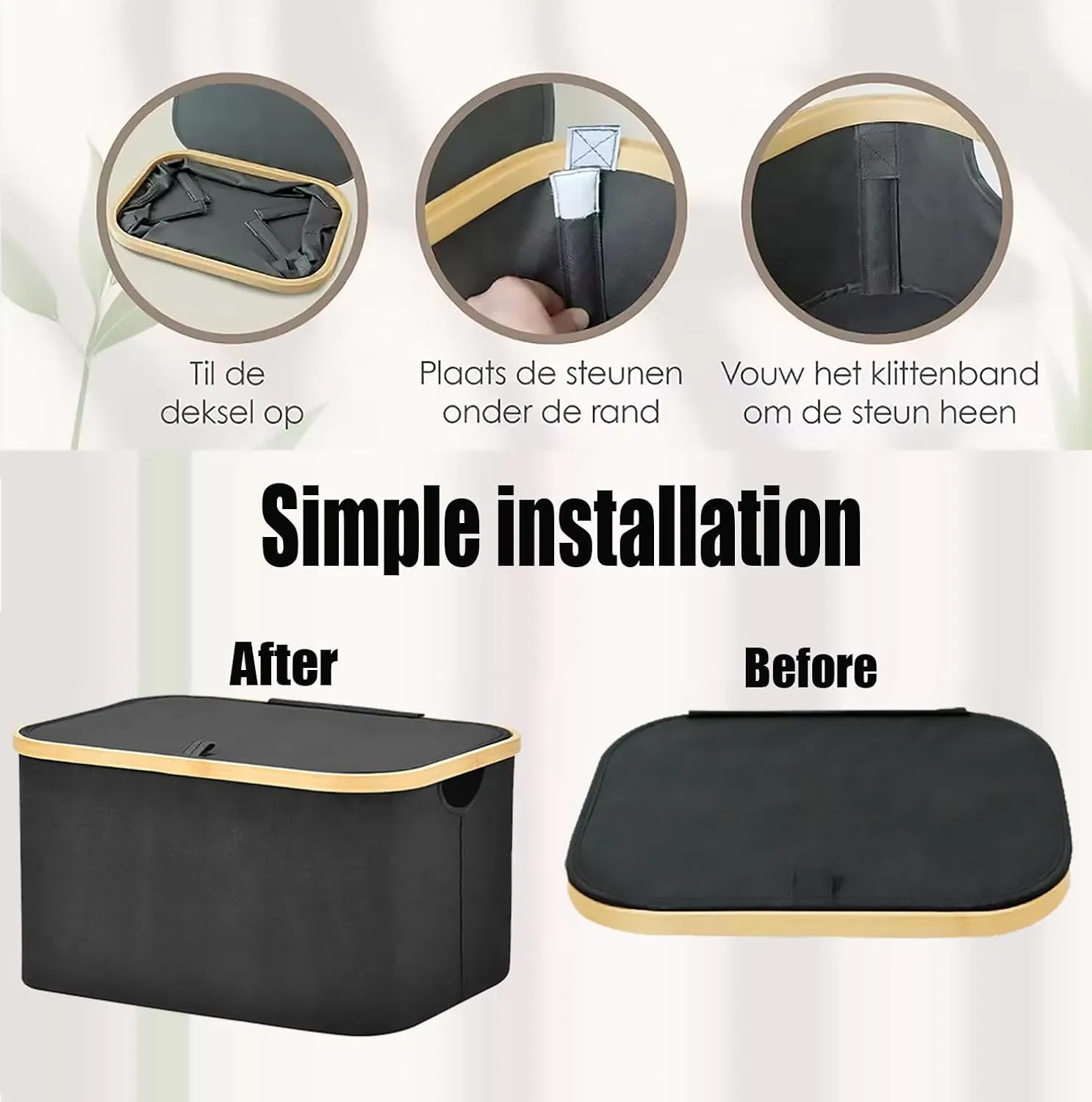 Bamboo Home Minimalist Suitable for Clothing, Stationery, Miscellaneous Items, Covered Storage Basket