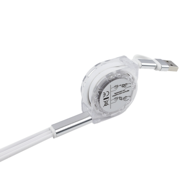 Custom Cable 3 in 1 USB Fast Charging Telescopic Smooth Data Cable
