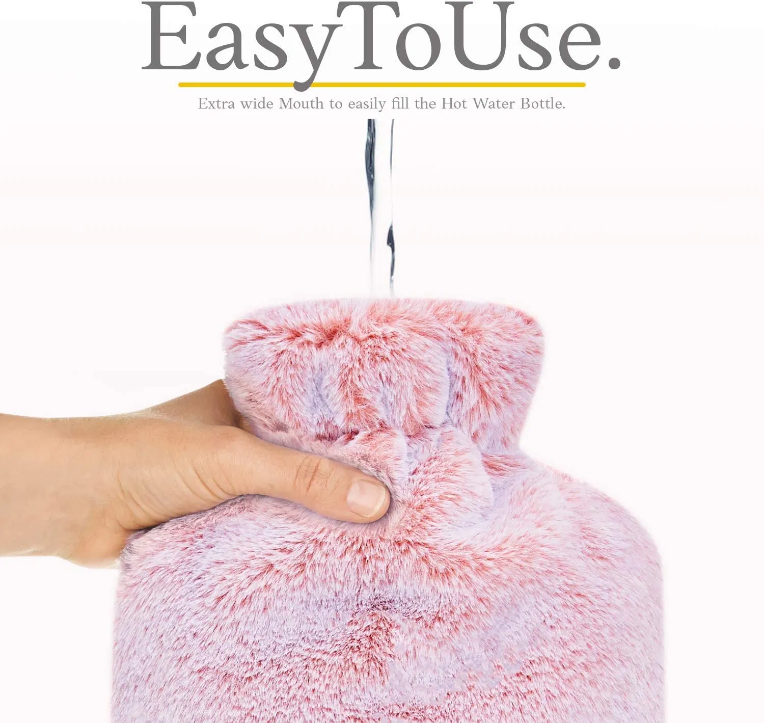 1.8L Classic Hot Water Bottle for Relief Neck and Shoulders Feet Warmer