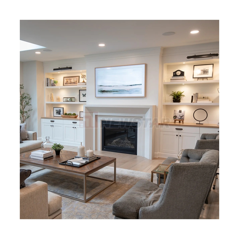 Newstar Luxury Style Natural White Marble Fireplace Customize Size Home Decoration Marble Fireplace