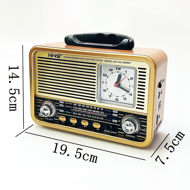 Ретро радио NS-8898BT с Bluetooth и часами