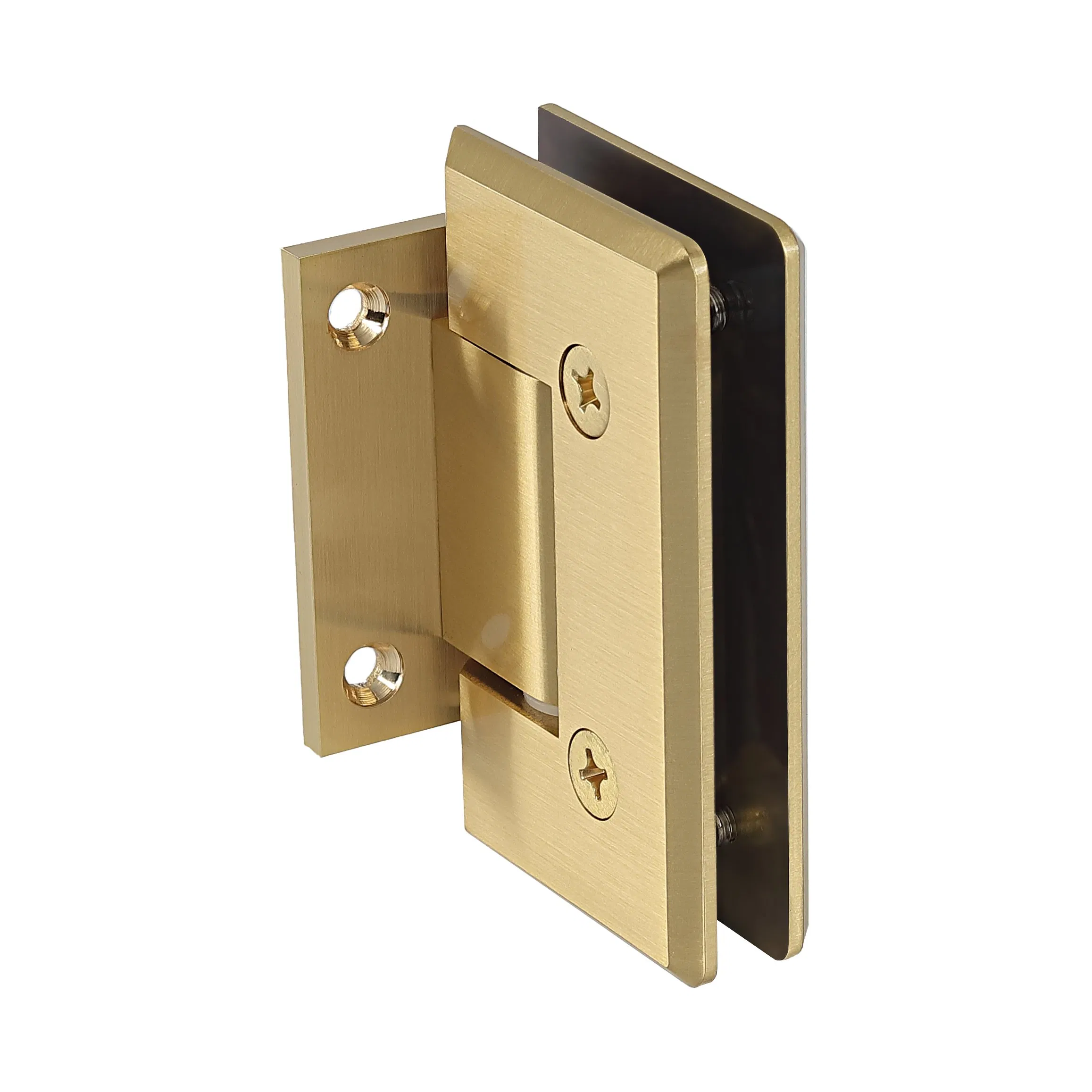 Brass Modern Frameless Glass Door Hinge with Screw Installation for Bathroom Shower 90 Degree Fixtures
