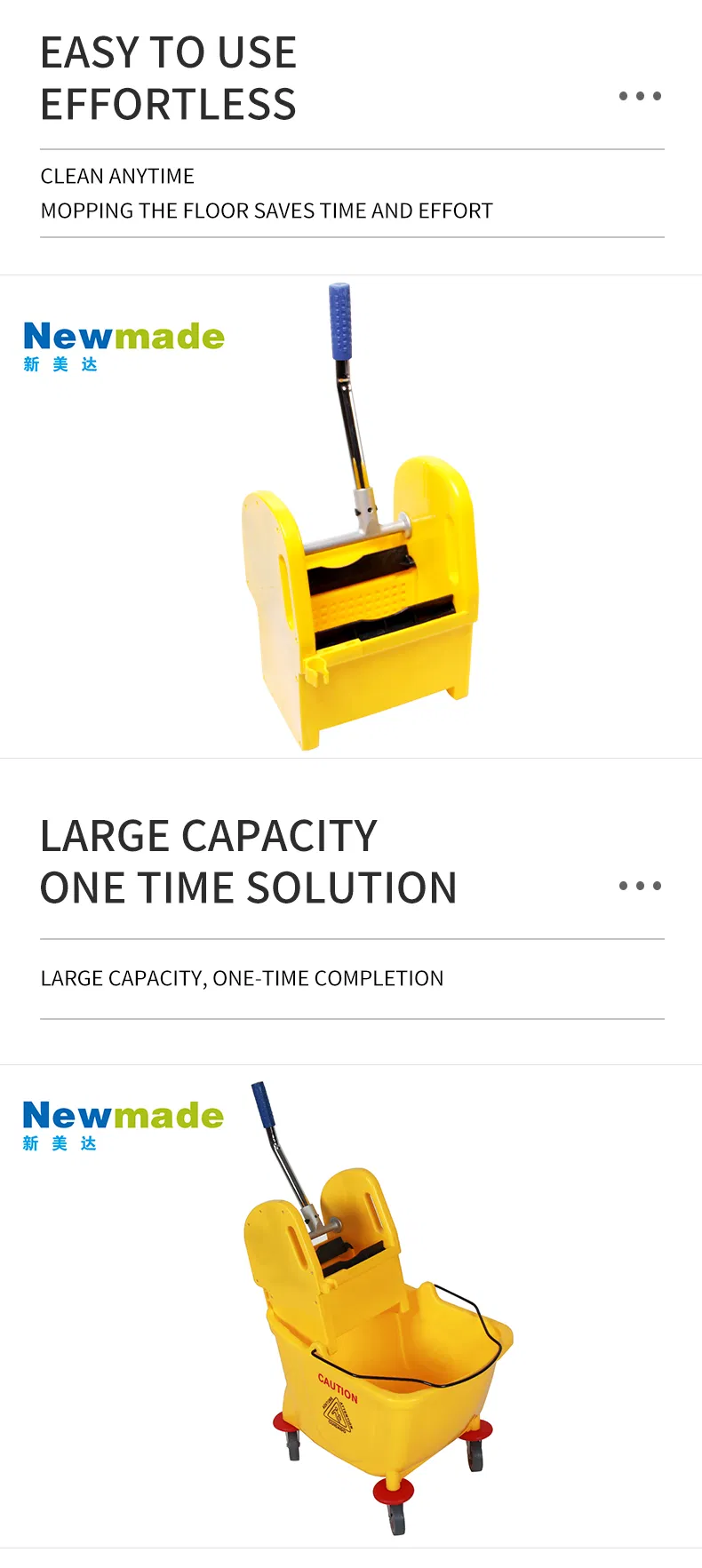 32L Down Press Single Mop Wringer Trolley
