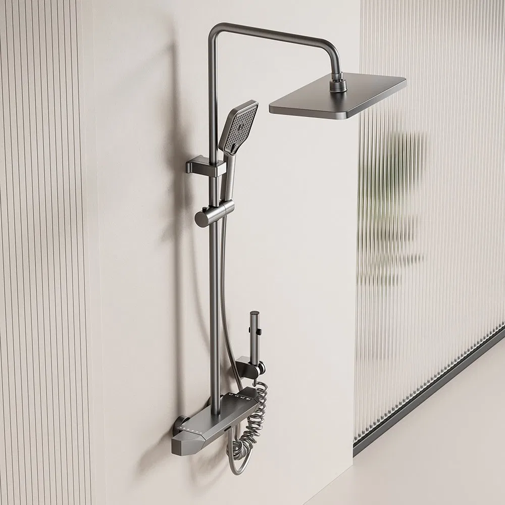 Bathroom Rain Grayshower Mixer Shower Bathing Set Contemporary Exposed Shower Faucet System Dual Handle