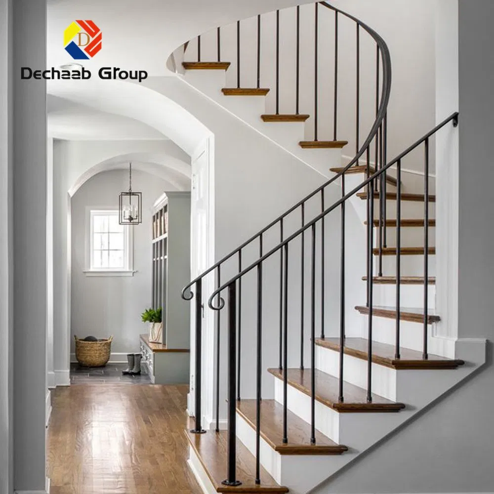 Arc Rustic Style Stainless Steel Metal Round Stair Railing