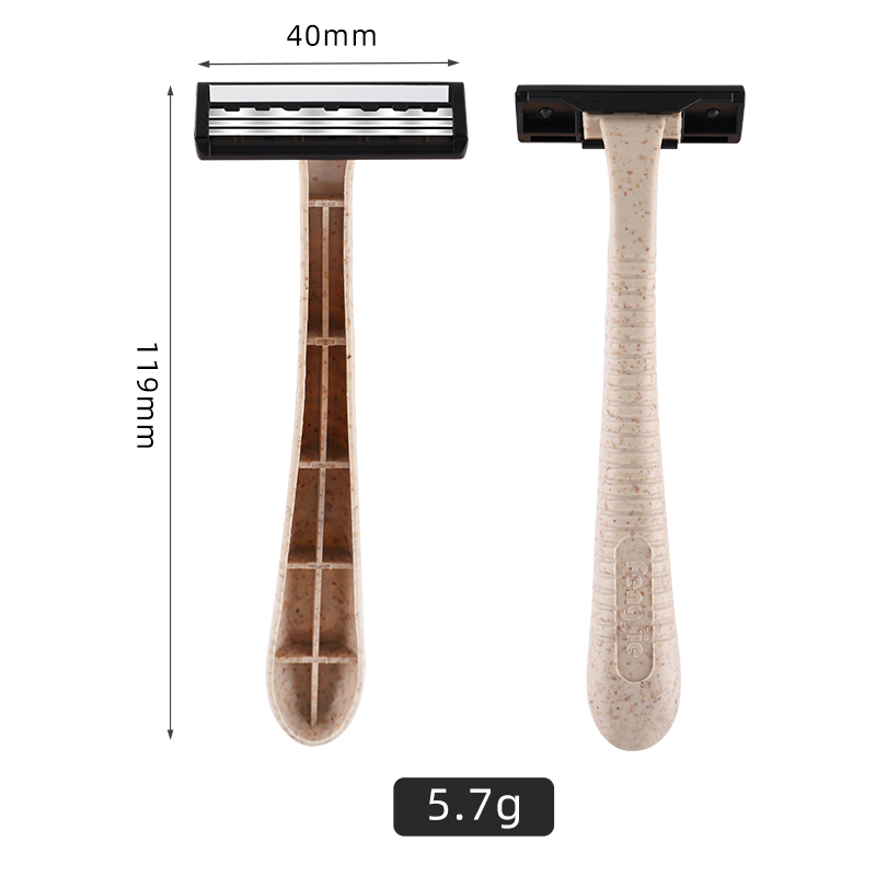 Eco-Friendly Triple Blade Disposable Razors with Wheat Straw Handles