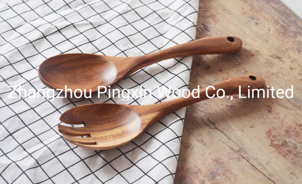 Wholesale Acacia Wooden Kitchen & Rice Salad Spoon and Fork Set