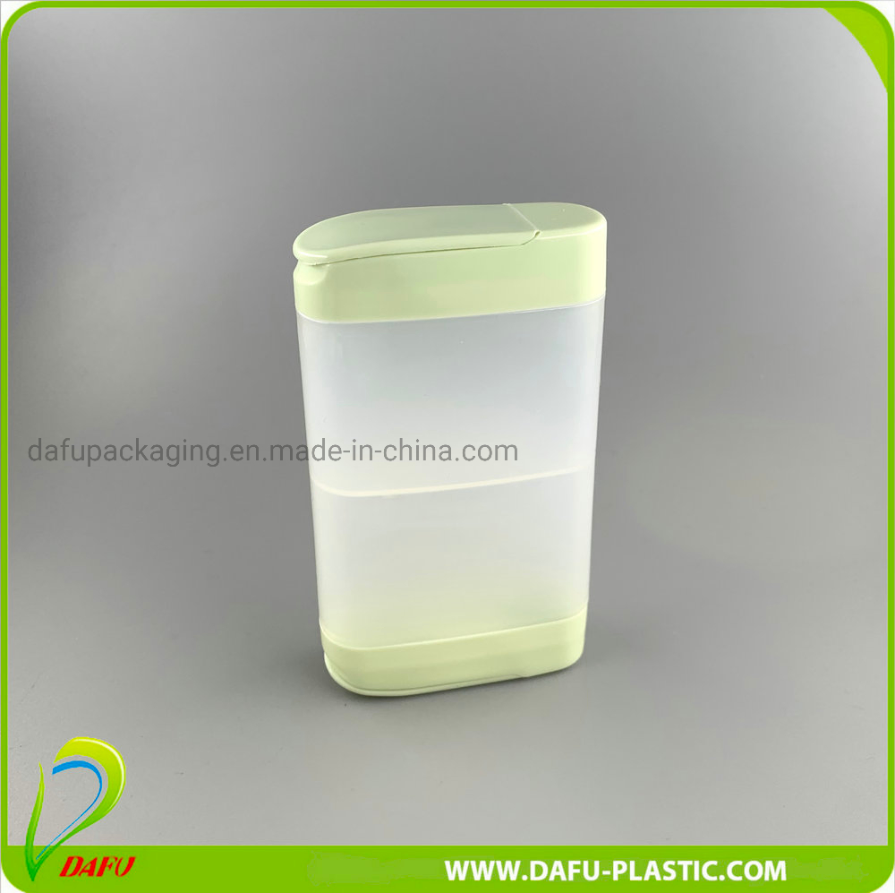 New Design Plastic Candy Bottle with Two - Headed Flip Top Cap