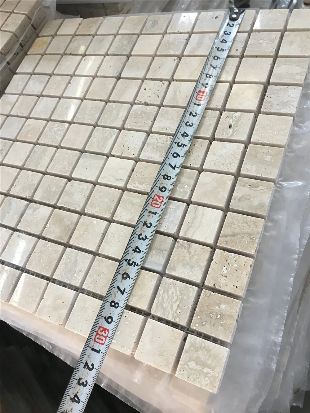 Travertine/Marble Stone Mosaic Building Material Beige Mosaic Tile