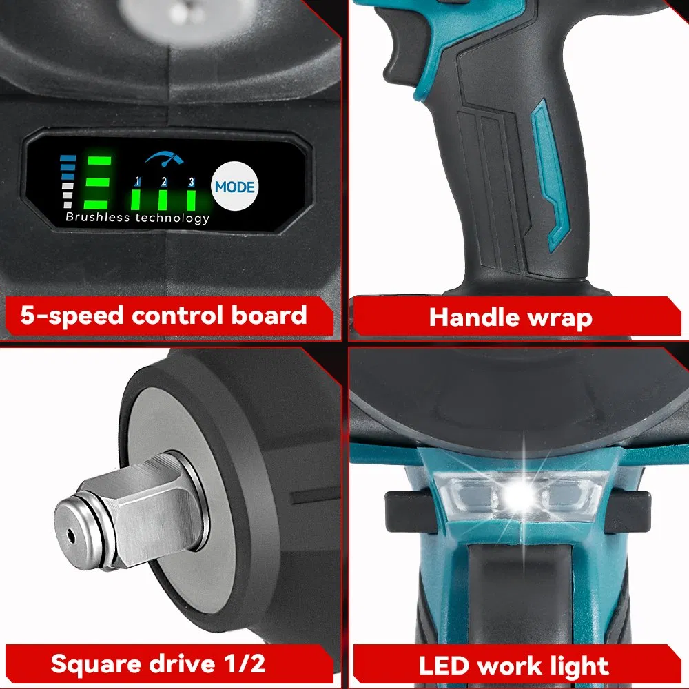 Powerful 1700nm Brushless Electric Impact Wrench for Professionals