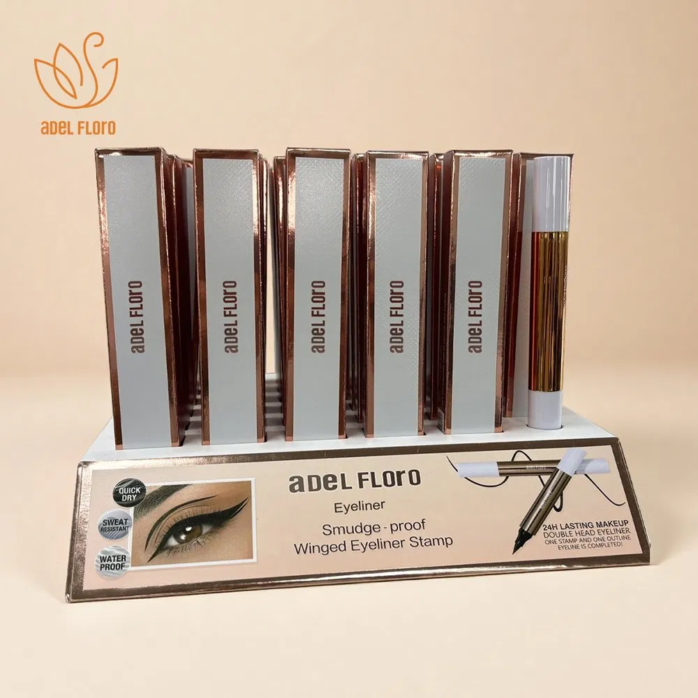 Waterproof Smudge Proof 2-in-1 Dual-Head Liquid Eyeliner & Stamp Makeup