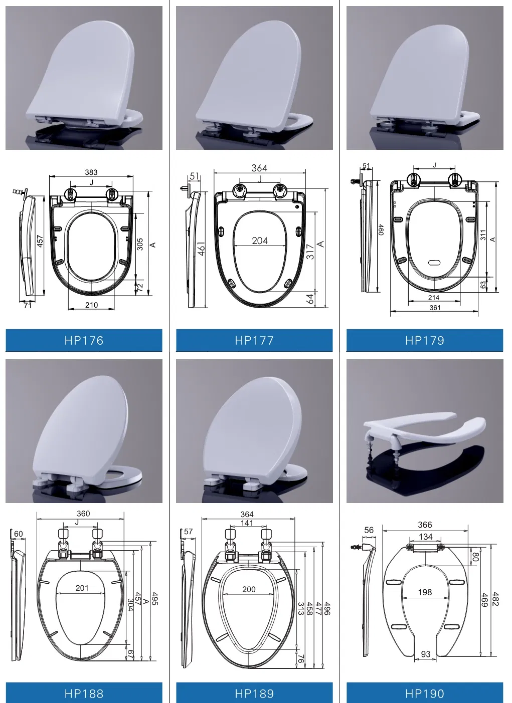 HP188 PP Toilet Seat Cover, Elongated Toilet Seats