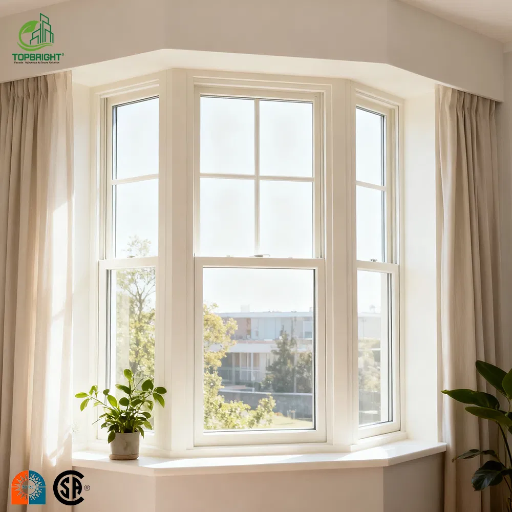 American Waterproof Aluminium Double Glass Window Single Double Hunge Vertical Sliding Windows