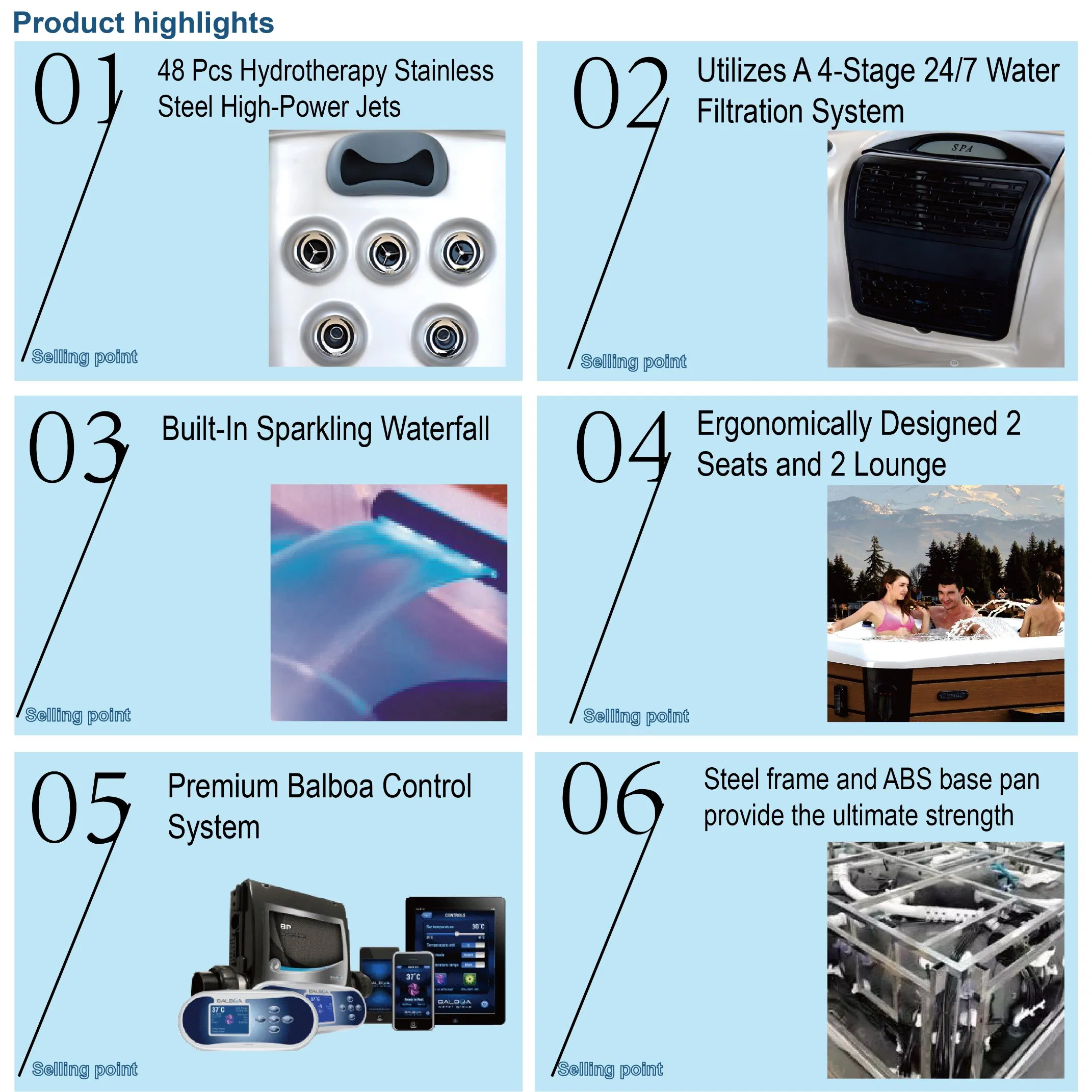Премиальный уличный спа-бассейн на 4 персоны