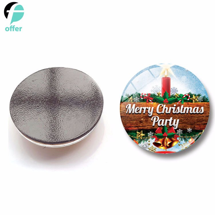 Christmas Santa Claus Series Magnetic Glass Refrigerator Stickers