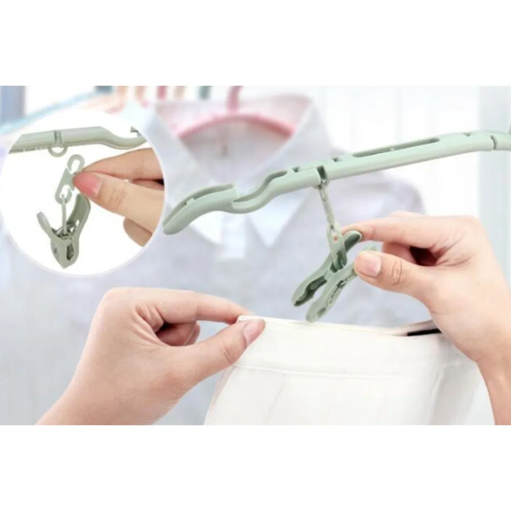 Foldable Cloth Coat Hanger Easy Use Clothes Hanger Travel Wyz11757