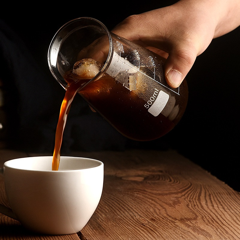 Glass Sharing Cup for Coffee Brewing with Scale Mark
