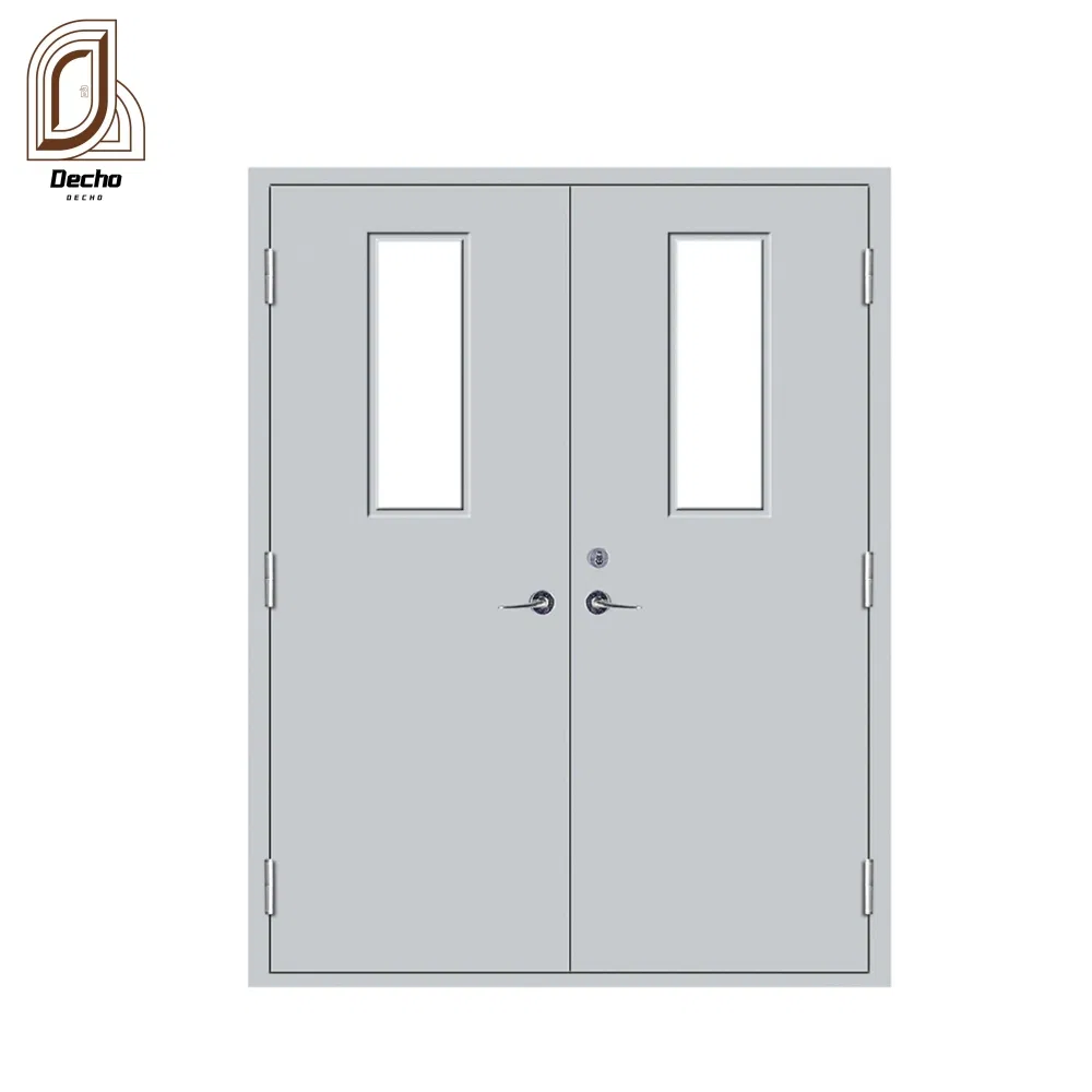 Residential Fire Rated Double Exterior Doors with Glass