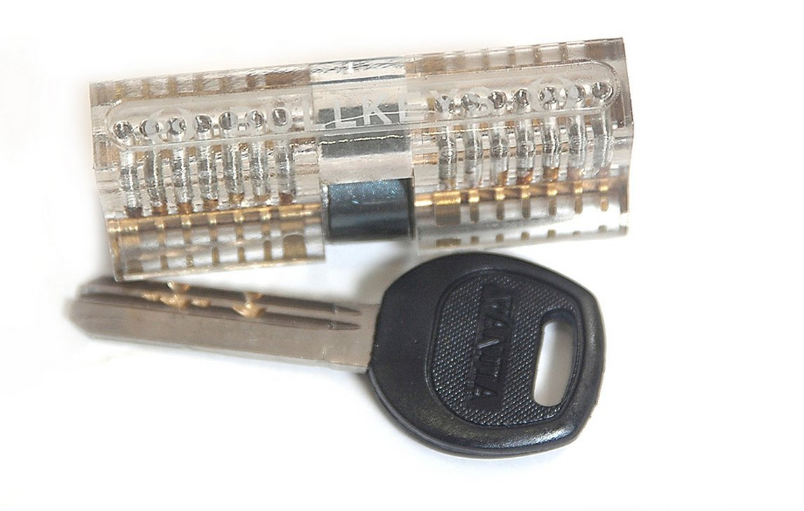 Yh9116 Locksmith Plastic Clear Transparent Lock Pick Training Set European Lock Cylinder