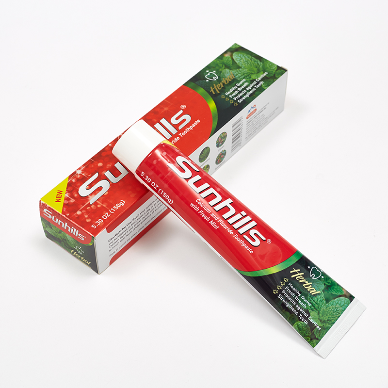 OEM Private Label Calcium and Fluoride Anti Cavity Strengthens Teeth Herbal Mint Flavored Toothpaste