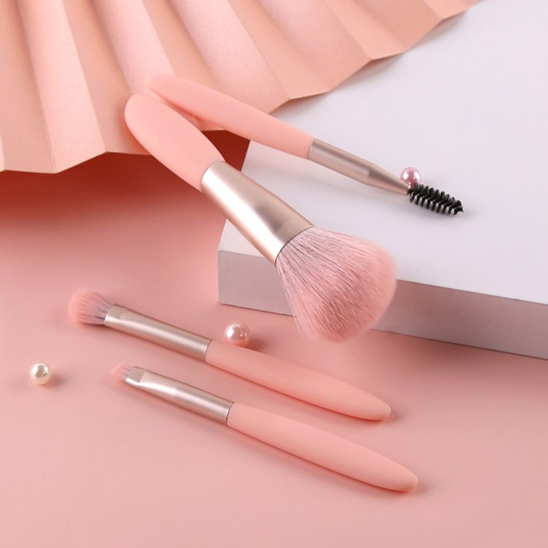 Yellow Makeup Brushes Set 4PC Face Eye Cosmetic Artificial Hair Beauty Tool Make up Powder Blush Brushes Kit
