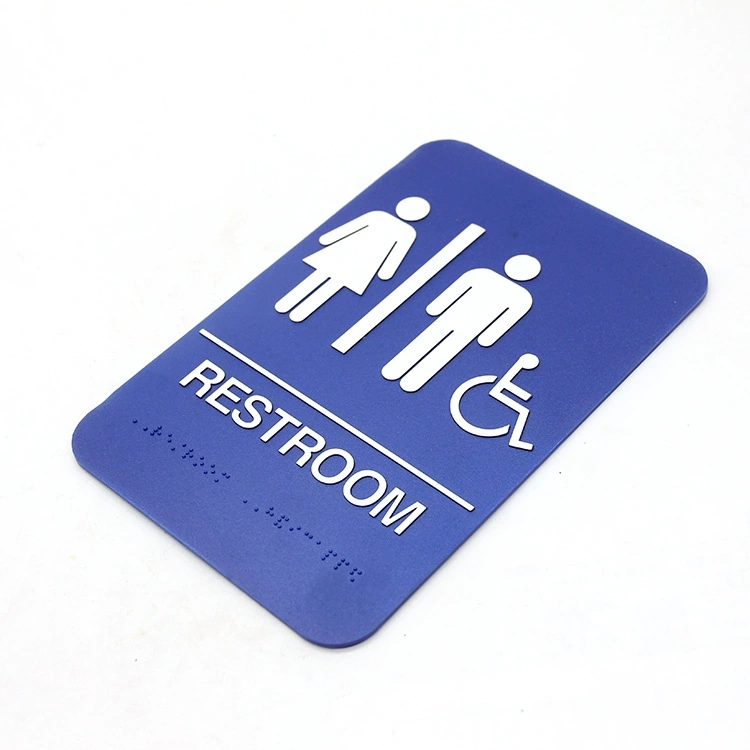 Accessibility Unisex Restroom Braille Male Female Toilet Signs for Hotel Shopping Store