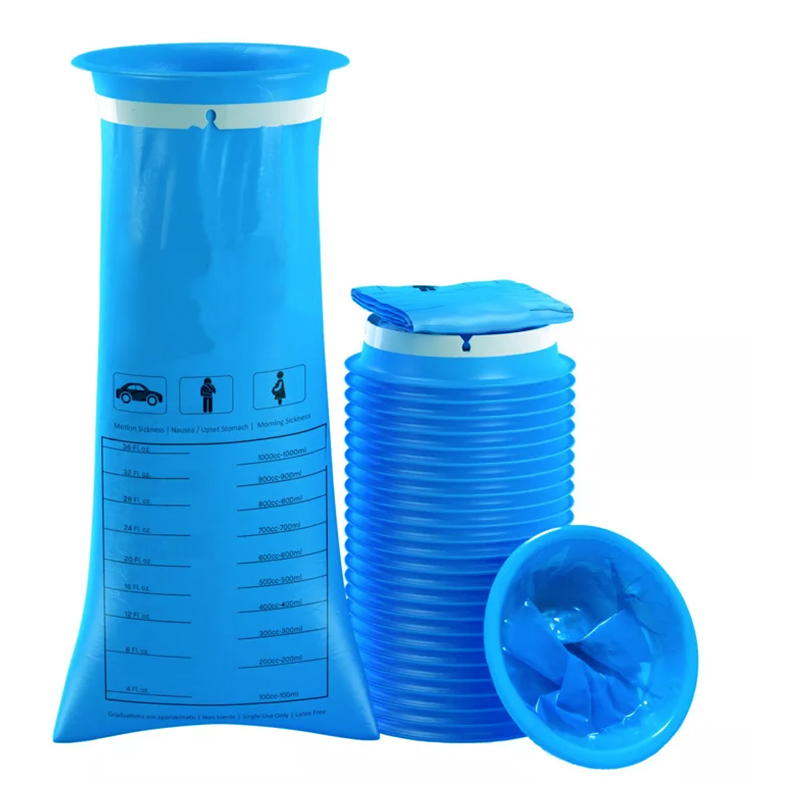 Medical Biodegradable Plastic Car Air Sickness Emesis Bag 1000ml Disposable Vomit Bags