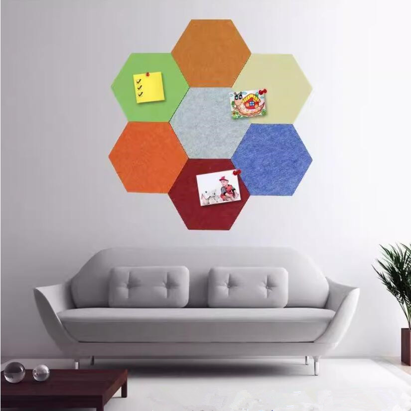 Premium Hexagon Self-Adhesive Acoustic Panels for Soundproof Meeting Room Sound-Absorbing Pet Felt Wall Panel