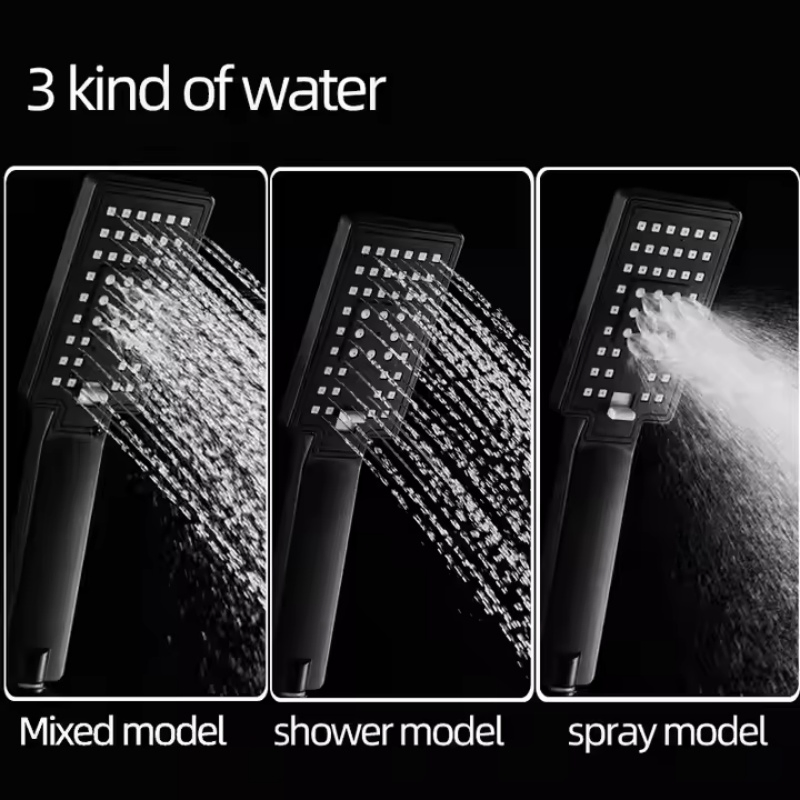 Black Shower Set: Overhead & Handheld for Versatile Bathing