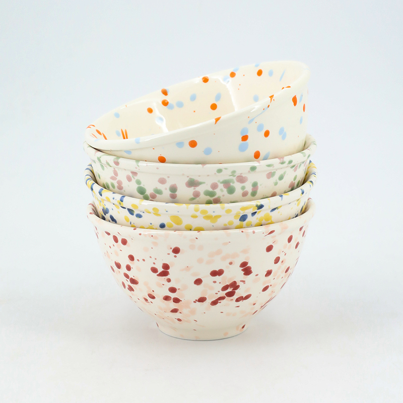 Stylish Speckled Ceramic Dining Bowl for Rice and Fresh Fruits