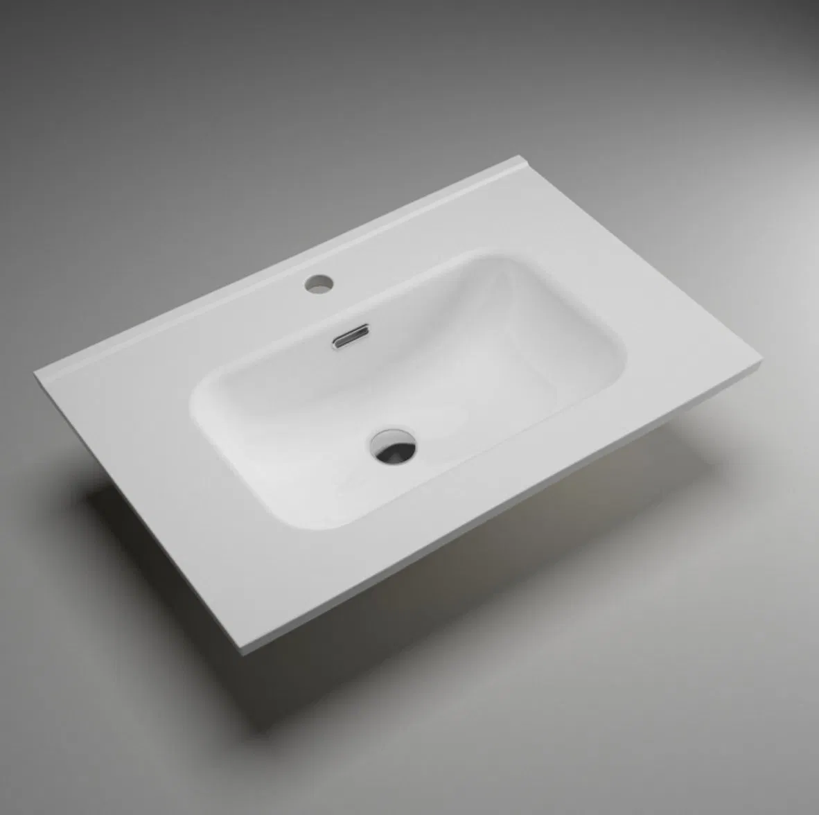 Hot Sale White Single Rectangular Ceramic Washbasin Bathroom Vanity Wash Basin Bathroom Sinks