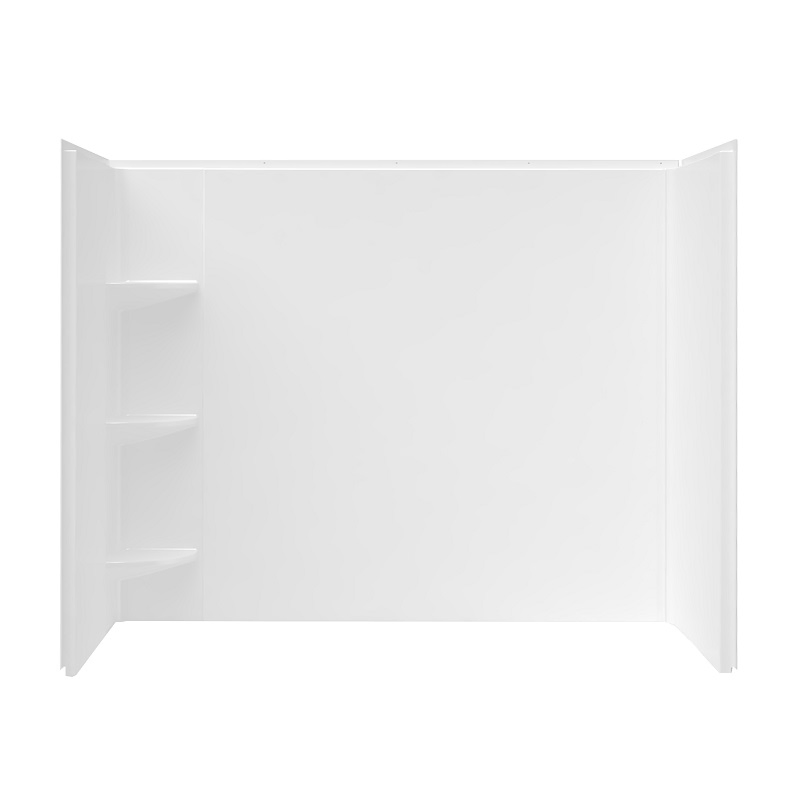 813X1524X1676mm Shower Room 2.2mm Thick White Acrylic Wall Panel with Storage Rack