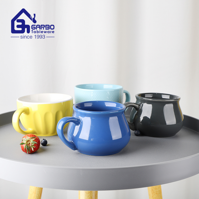 Yellow Glaze Ceramic Mug 16oz for Tea Coffee Soup Under-Glazed Colored Big Stoneware Mug